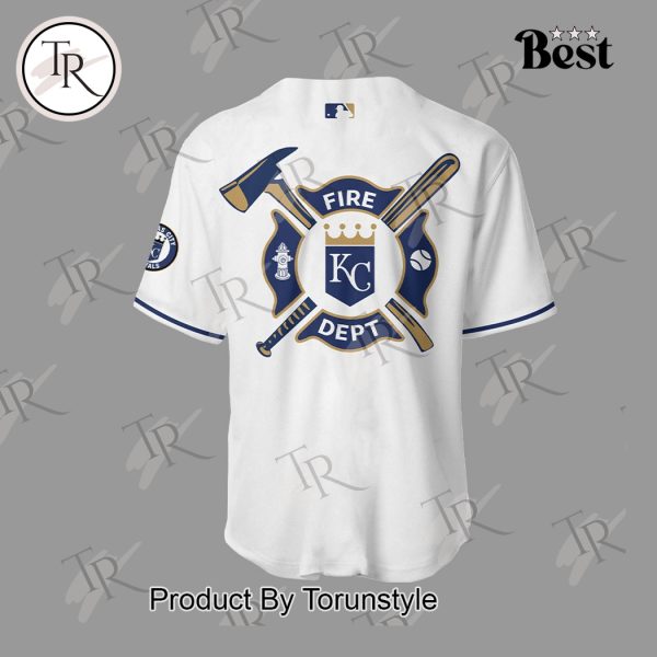 Kansas City Royals 2025 Firefighter Appreciation Night Limited Edition Baseball Jersey – White