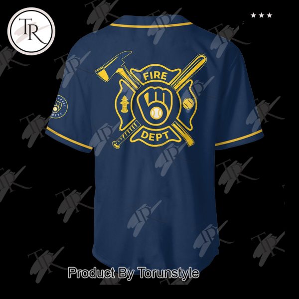 Milwaukee Brewers 2025 Firefighter Appreciation Night Limited Edition Baseball Jersey – Blue