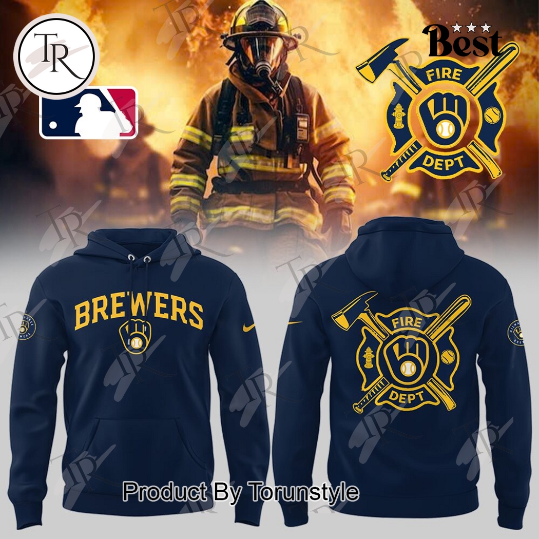 Milwaukee Brewers 2025 Firefighter Appreciation Night Limited Edition Hoodie - Blue Milwaukee Brewers 2025 Firefighter Appreciation Night Limited Edition Hoodie - Blue