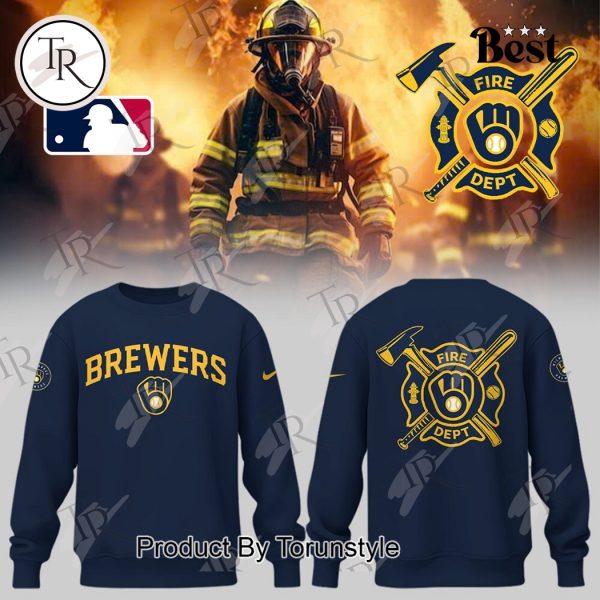 Milwaukee Brewers 2025 Firefighter Appreciation Night Limited Edition Hoodie – Blue