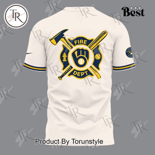 Milwaukee Brewers 2025 Firefighter Appreciation Night Limited Edition Hoodie – White