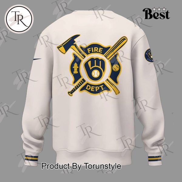 Milwaukee Brewers 2025 Firefighter Appreciation Night Limited Edition Hoodie – White