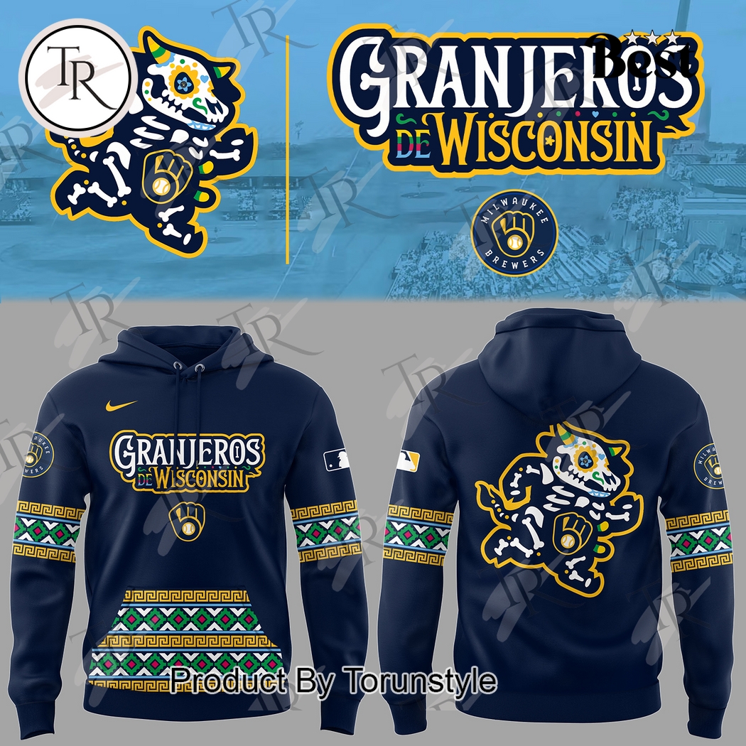 Milwaukee Brewers Granjeros De Wisconsin 2025 Special Edition Hoodie - Blue Milwaukee Brewers Granjeros De Wisconsin 2025 Special Edition Hoodie - Blue