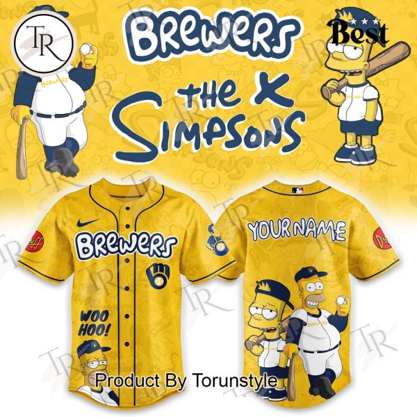 Milwaukee Brewers The Simpsons Heritage 2025 Custom Name Limited Edition Baseball Jersey