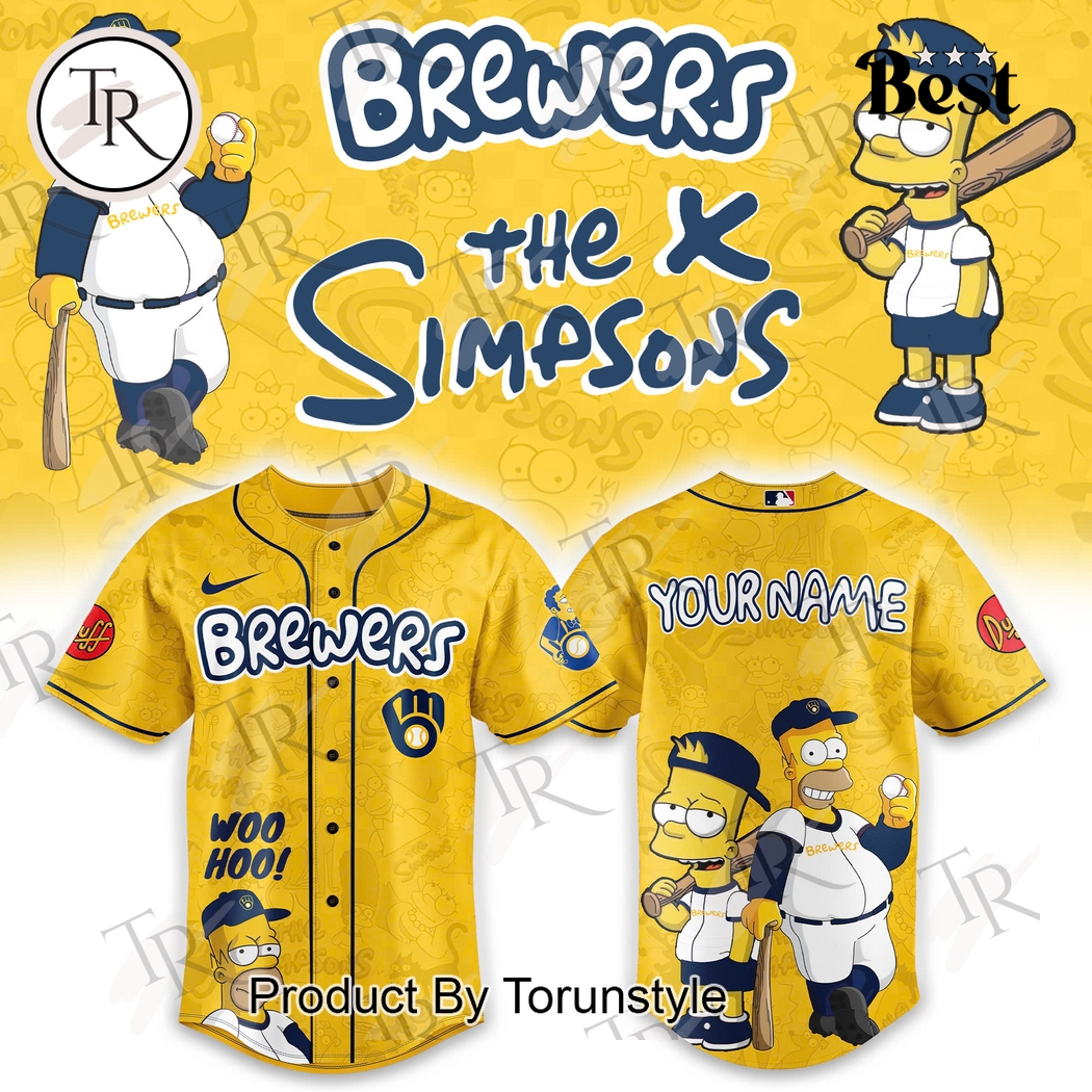 Milwaukee Brewers The Simpsons Heritage 2025 Custom Name Limited Edition Baseball Jersey Milwaukee Brewers The Simpsons Heritage 2025 Custom Name Limited Edition Baseball Jersey