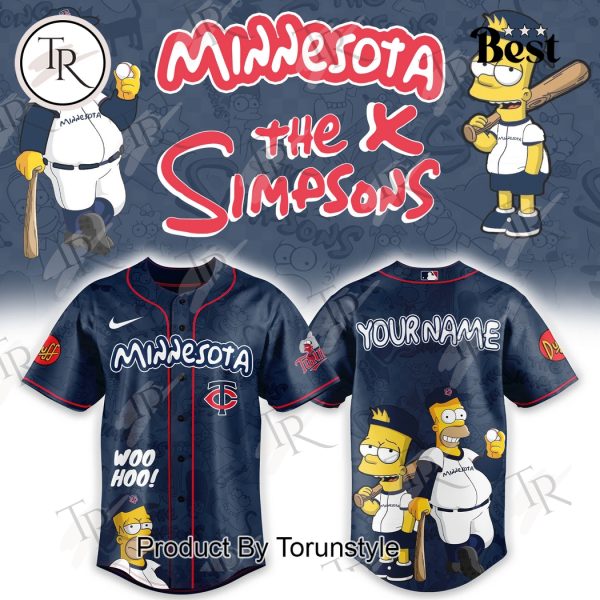 Minnesota Twins The Simpsons Heritage 2025 Custom Name Limited Edition Baseball Jersey