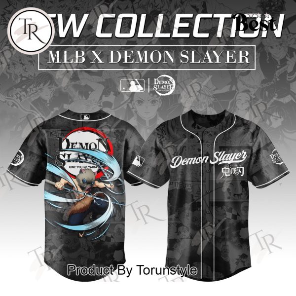 New Collection Inosuke Hashibira Demon Slayer x MLB 2025 Limited Edition Baseball Jersey