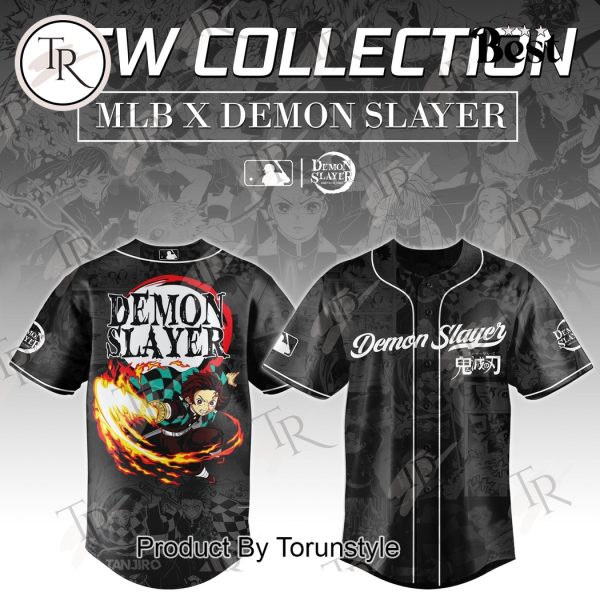 New Collection Tanjiro Kamado Demon Slayer x MLB 2025 Limited Edition Baseball Jersey