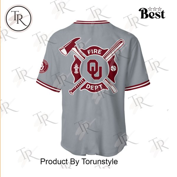 Oklahoma Sooners Firefighter Appreciation Night 2025 Limited Edition Baseball Jersey – Grey