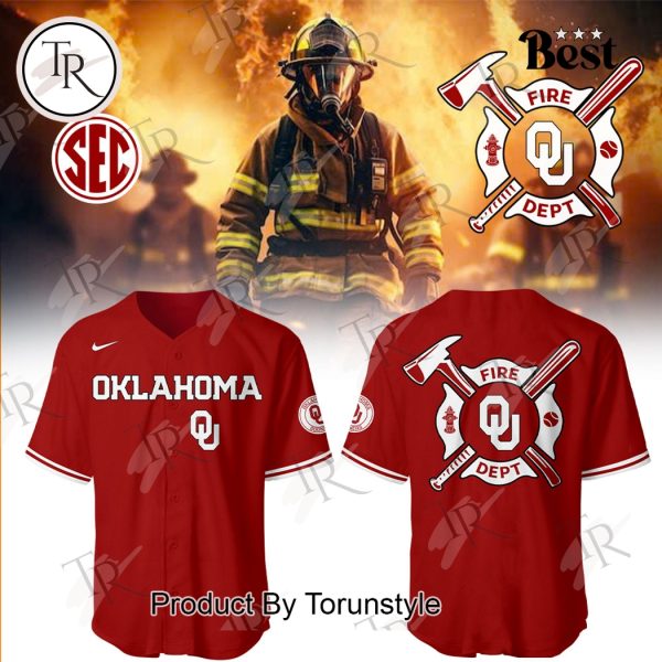 Oklahoma Sooners Firefighter Appreciation Night 2025 Limited Edition Baseball Jersey – Red