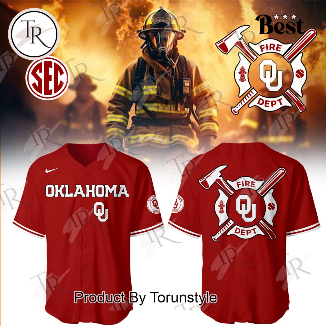 Oklahoma Sooners Firefighter Appreciation Night 2025 Limited Edition Baseball Jersey - Red Oklahoma Sooners Firefighter Appreciation Night 2025 Limited Edition Baseball Jersey - Red