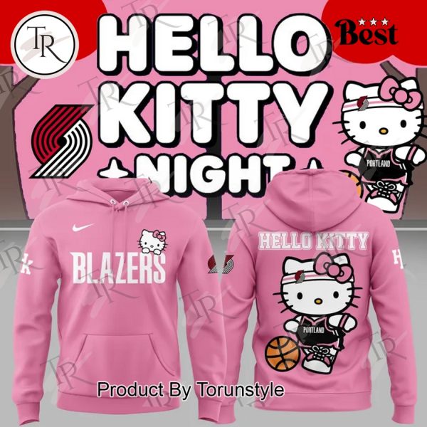 Portland Trail Blazers 2025 Hello Kitty Night Hoodie