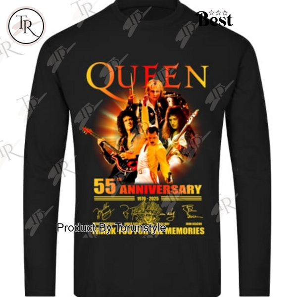 Queen 55th Anniversary 1970-2025 Thank You For The Memories Limited Edition T-Shirt