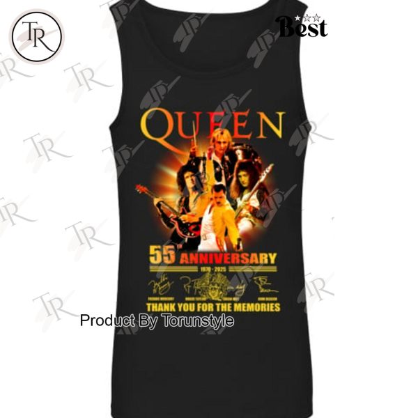 Queen 55th Anniversary 1970-2025 Thank You For The Memories Limited Edition T-Shirt