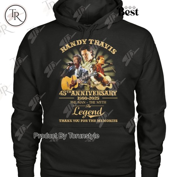 Randy Travis 45th Anniversary 1980-2025 The Man-The Myth-The Legend Thank You For The Memories T-Shirt