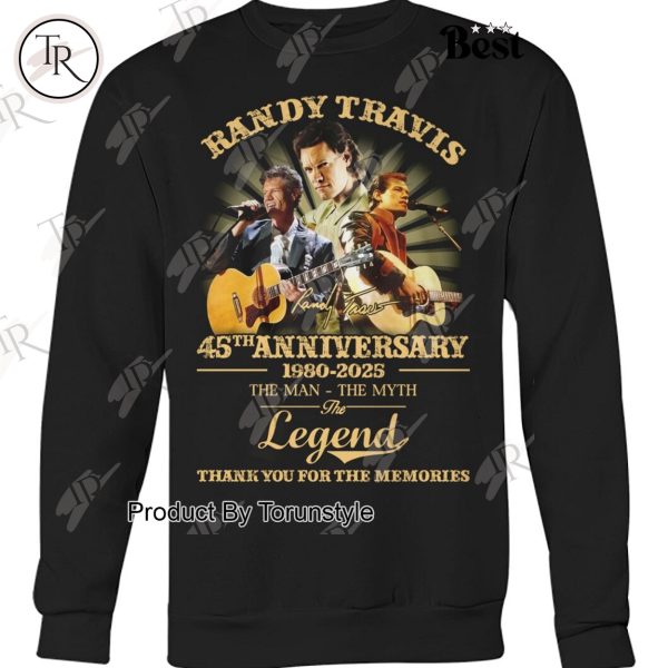 Randy Travis 45th Anniversary 1980-2025 The Man-The Myth-The Legend Thank You For The Memories T-Shirt