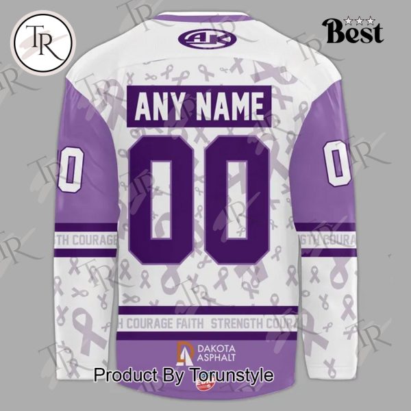 Rapid City Rush Hockey Fights Cancer 2025 Custom Name Limited Edition Hockey Jersey