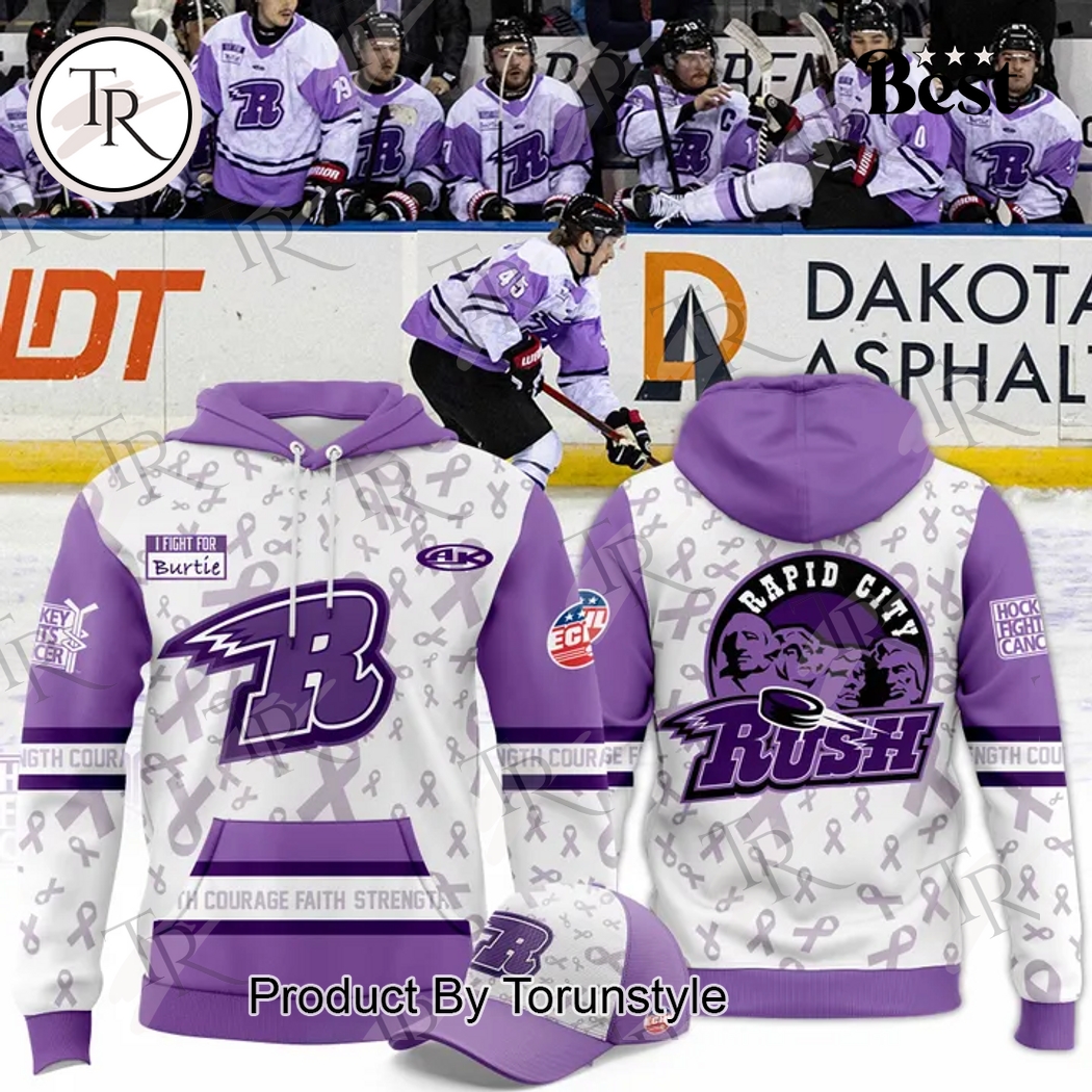 Rapid City Rush Hockey Fights Cancer 2025 Limited Edition Hoodie Rapid City Rush Hockey Fights Cancer 2025 Limited Edition Hoodie