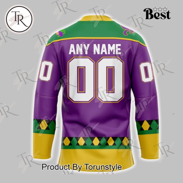 San Diego Gulls 2025 Mardi Gras Celebration Custom Name Hockey Jersey