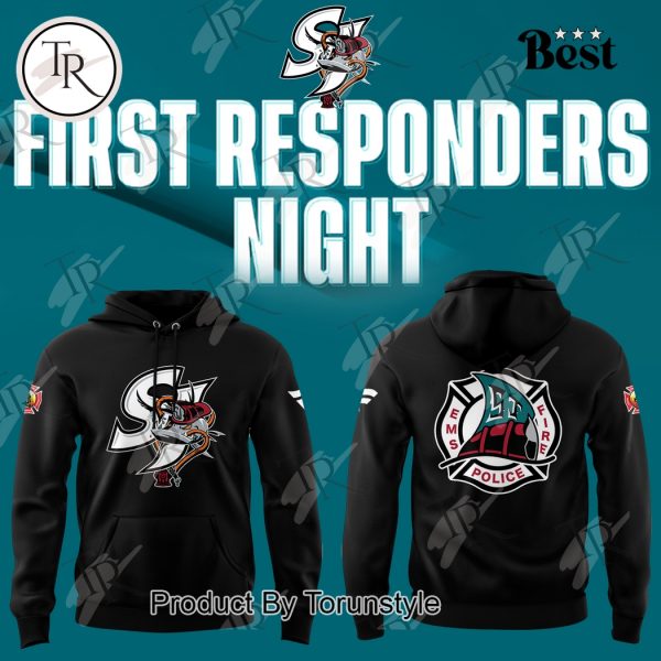 San Jose Barracuda 2025 First Responders Night Limited Edition Hoodie – Black