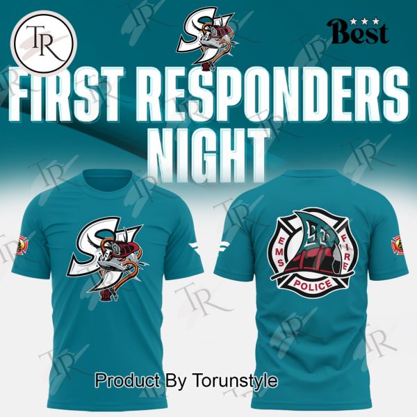 San Jose Barracuda 2025 First Responders Night Limited Edition Hoodie – Blue
