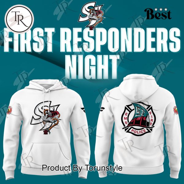 San Jose Barracuda 2025 First Responders Night Limited Edition Hoodie – White