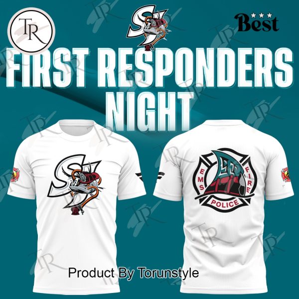 San Jose Barracuda 2025 First Responders Night Limited Edition Hoodie – White