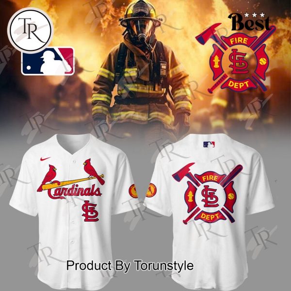 St. Louis Cardinals Firefighter Appreciation Night 2025 Limited Edition Baseball Jersey – White