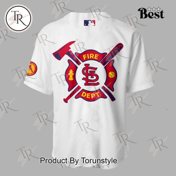 St. Louis Cardinals Firefighter Appreciation Night 2025 Limited Edition Baseball Jersey – White