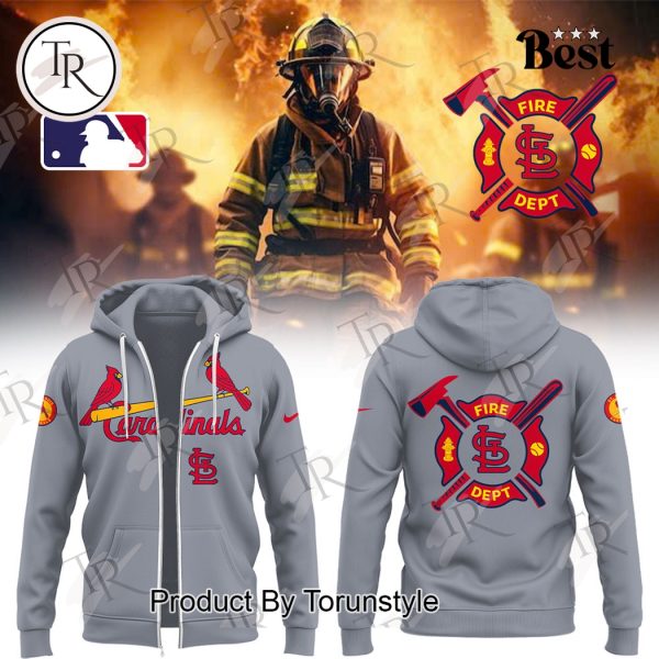 St. Louis Cardinals Firefighter Appreciation Night 2025 Limited Edition Hoodie – Grey