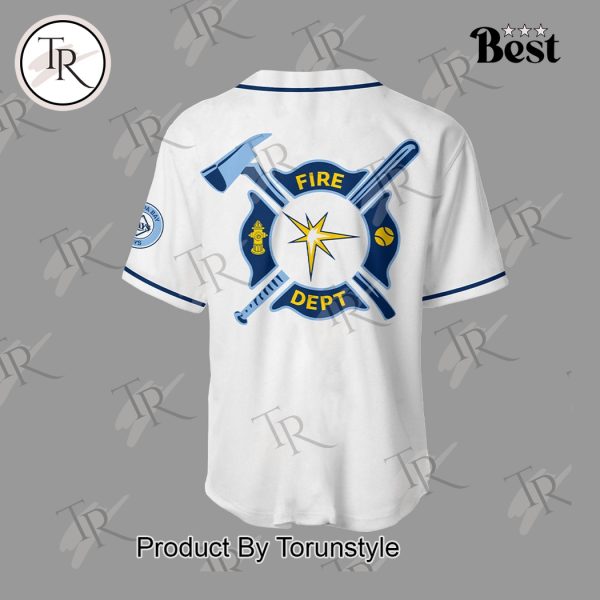 Tampa Bay Rays 2025 Firefighter Appreciation Night Limited Edition Baseball Jersey – White