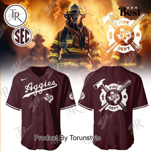 Texas A&M Aggies Baseball 2025 Firefighter Appreciation Night Limited Edition Baseball Jersey – Red