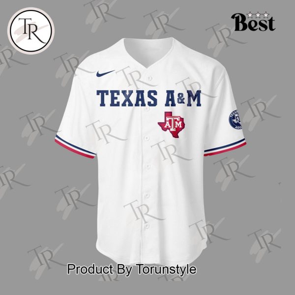 Texas A&M Aggies Baseball 2025 Firefighter Appreciation Night Limited Edition Baseball Jersey – White