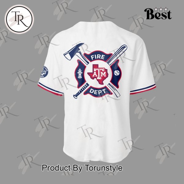 Texas A&M Aggies Baseball 2025 Firefighter Appreciation Night Limited Edition Baseball Jersey – White