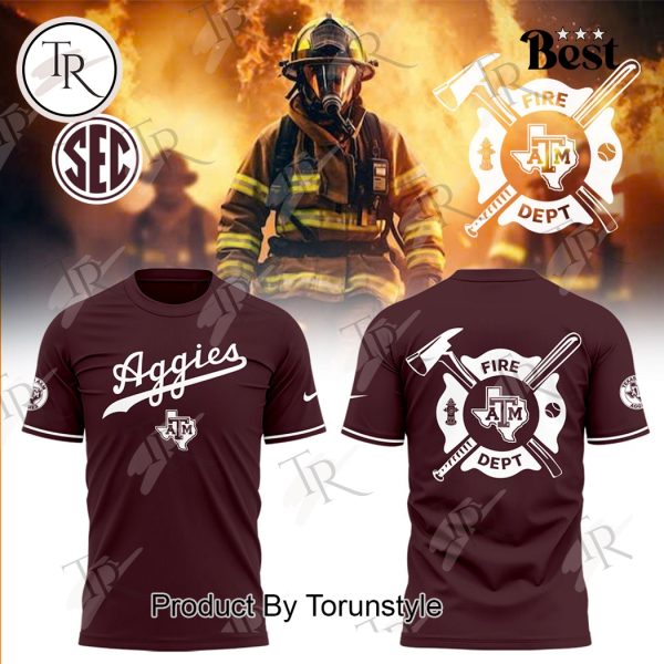 Texas A&M Aggies Baseball 2025 Firefighter Appreciation Night Limited Edition Hoodie – Red