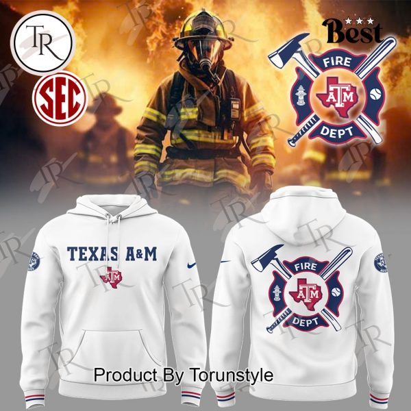 Texas A&M Aggies Baseball 2025 Firefighter Appreciation Night Limited Edition Hoodie – White
