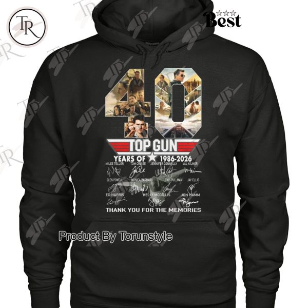 Top Gun 40 Years Of 1986-2026 Thank You For The Memories T-Shirt