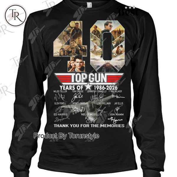 Top Gun 40 Years Of 1986-2026 Thank You For The Memories T-Shirt