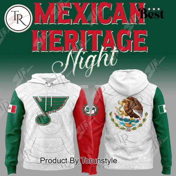 2025 St. Louis Blues Mexican Heritage Night Custom Name Limited Edition Hoodie