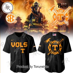 Tennessee Volunteers 2025 Firefighter Appreciation Night Limited Edition Baseball Jersey – Black