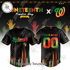 Washington Nationals X Juneteenth Freedom Day 2025 Custom Name Limited Edition Baseball Jersey