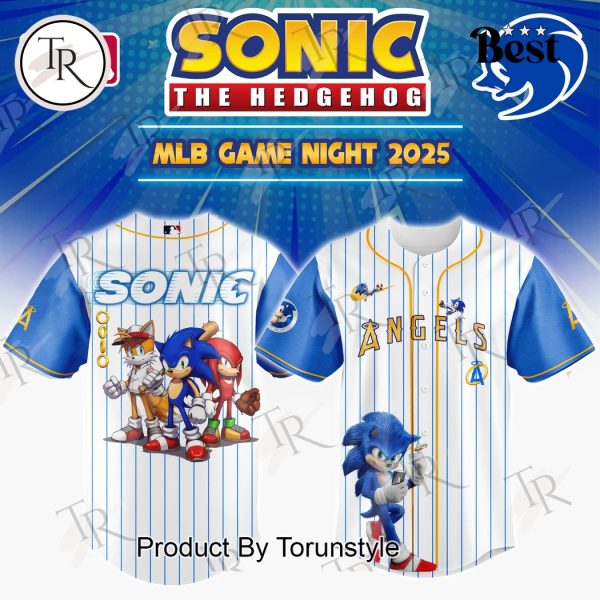 Los Angeles Angels X Sonic The Hedgehog Game Night 2025 Limited Edition Baseball Jersey