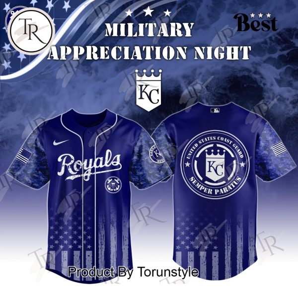 Kansas City Royals X 2025 United States Coast Guard Semper Paratus Military Appreciation Night Special Edition Baseball Jersey