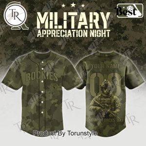 Colorado Rockies X Armed Forces Day Night 2025 Custom Name Special Edition Baseball Jersey