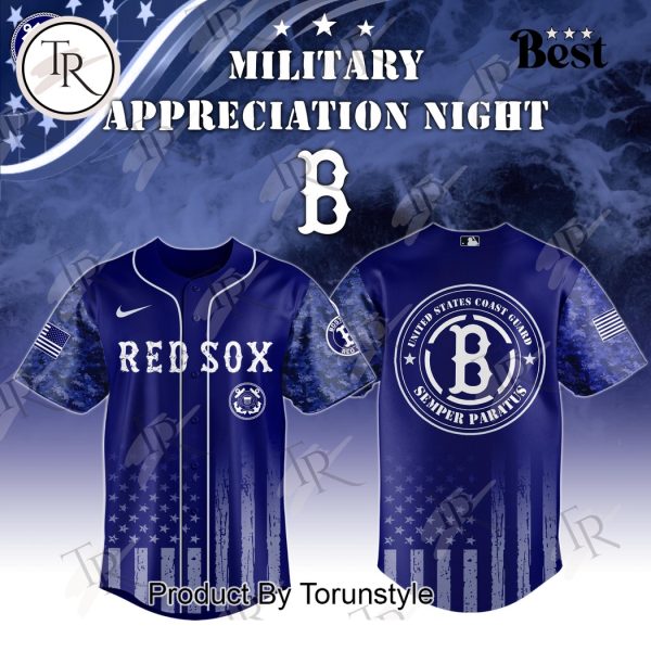 Boston Red Sox X 2025 United States Coast Guard Semper Paratus Military Appreciation Night Special Edition Baseball Jersey