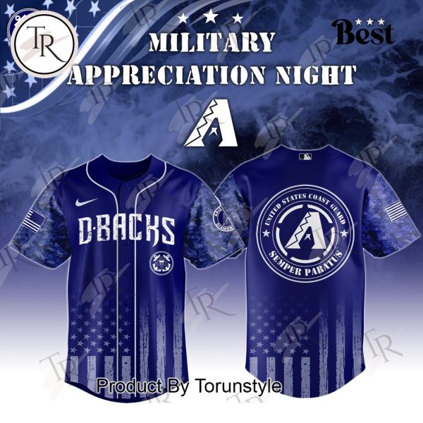 Arizona Diamondbacks X 2025 United States Coast Guard Semper Paratus Military Appreciation Night Special Edition Baseball Jersey