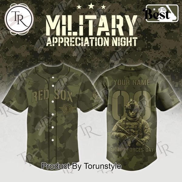 Boston Red Sox X Armed Forces Day Night 2025 Custom Name Special Edition Baseball Jersey