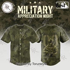Cincinnati Reds X Armed Forces Day Night 2025 Custom Name Special Edition Baseball Jersey
