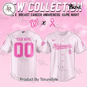 Washington Nationals X Breast Cancer Awareness Game Night 2025 Custom Name Limited Edition Baseball Jersey