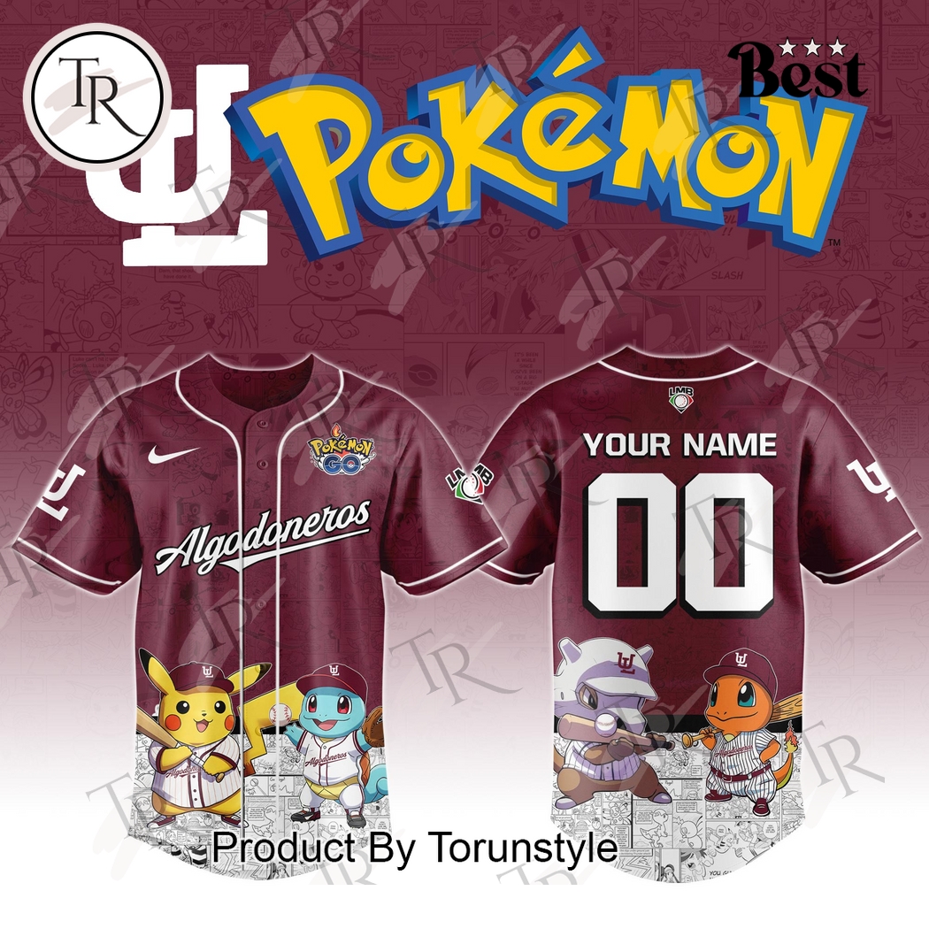 Algodoneros De Union Laguna 2025 Pokemon Custom Name Limited Edition Baseball Jersey Algodoneros De Union Laguna 2025 Pokemon Custom Name Limited Edition Baseball Jersey
